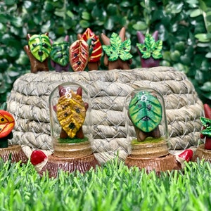 Adopt a Korok in a Terrarium Cork Base OPTIONAL  CUSTOMIZATION! Now with Fall Colors
