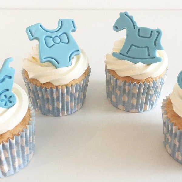 Baby Boy Sugar Cake Decorations- Edible, Unique & Handmade in the UK!