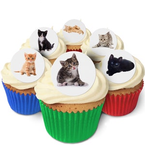 24 Kitten Toppers- Edible, Pre Cut & Made in the UK