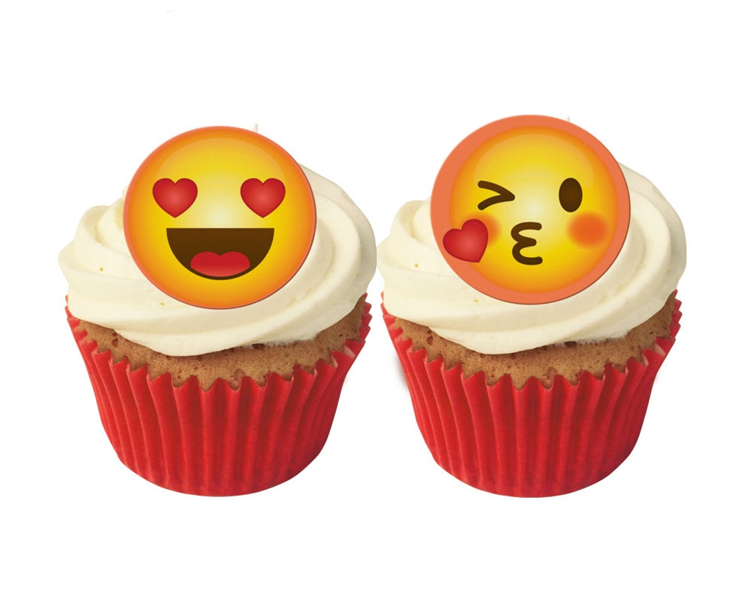 24 Emojis Love Cake Toppers Edible, Pre Cut & Made in the UK Etsy
