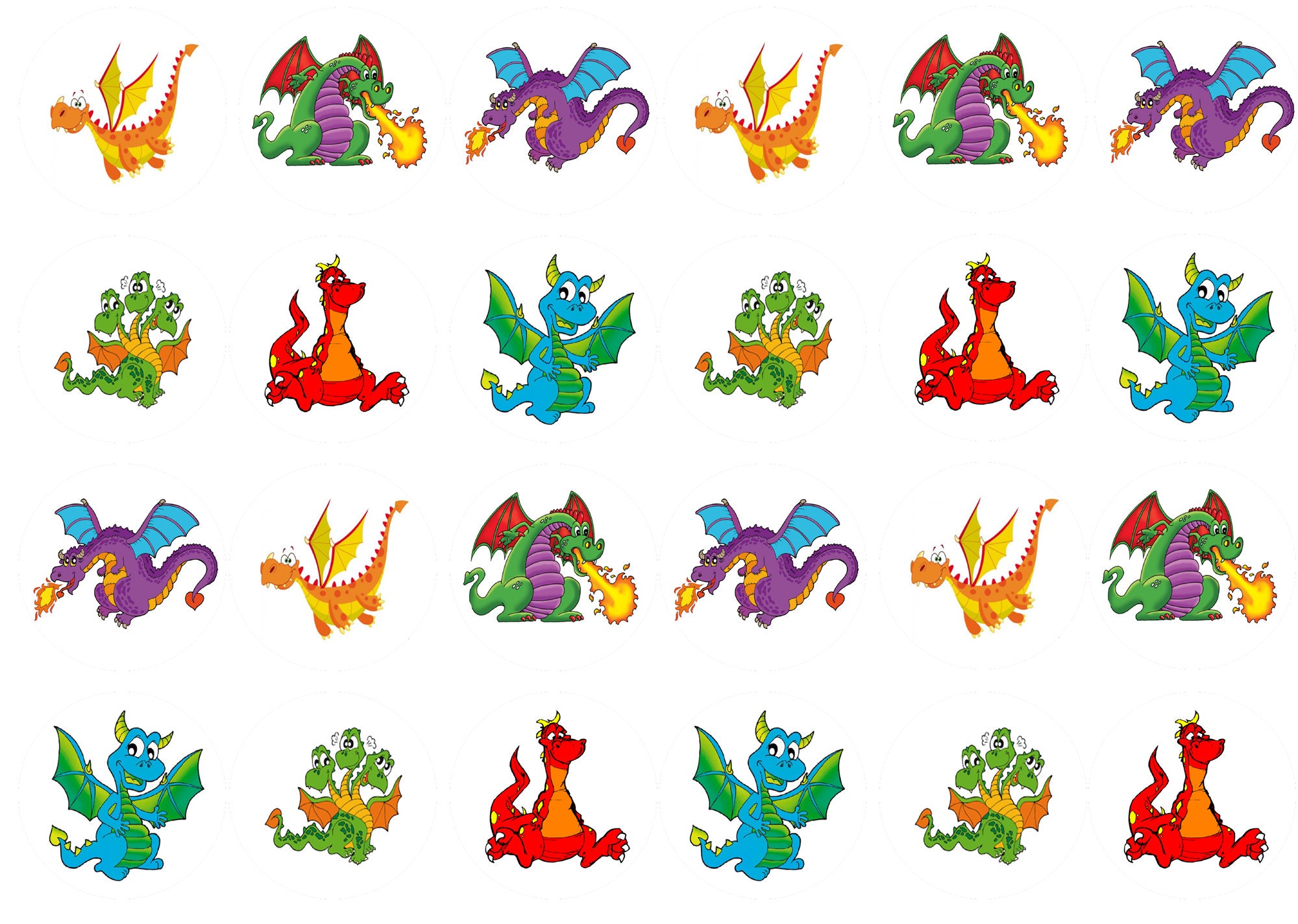 24 Dragon Cupcake Toppers Edible Pre Cut & Made in the UK Etsy UK