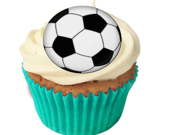 24 Football Cake Toppers- Edible, Pre Cut & Made in the UK