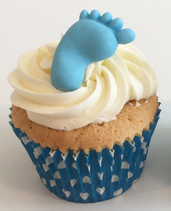 Blue Baby Feet Sugar Cake Decorations Two Sizes Available Etsy