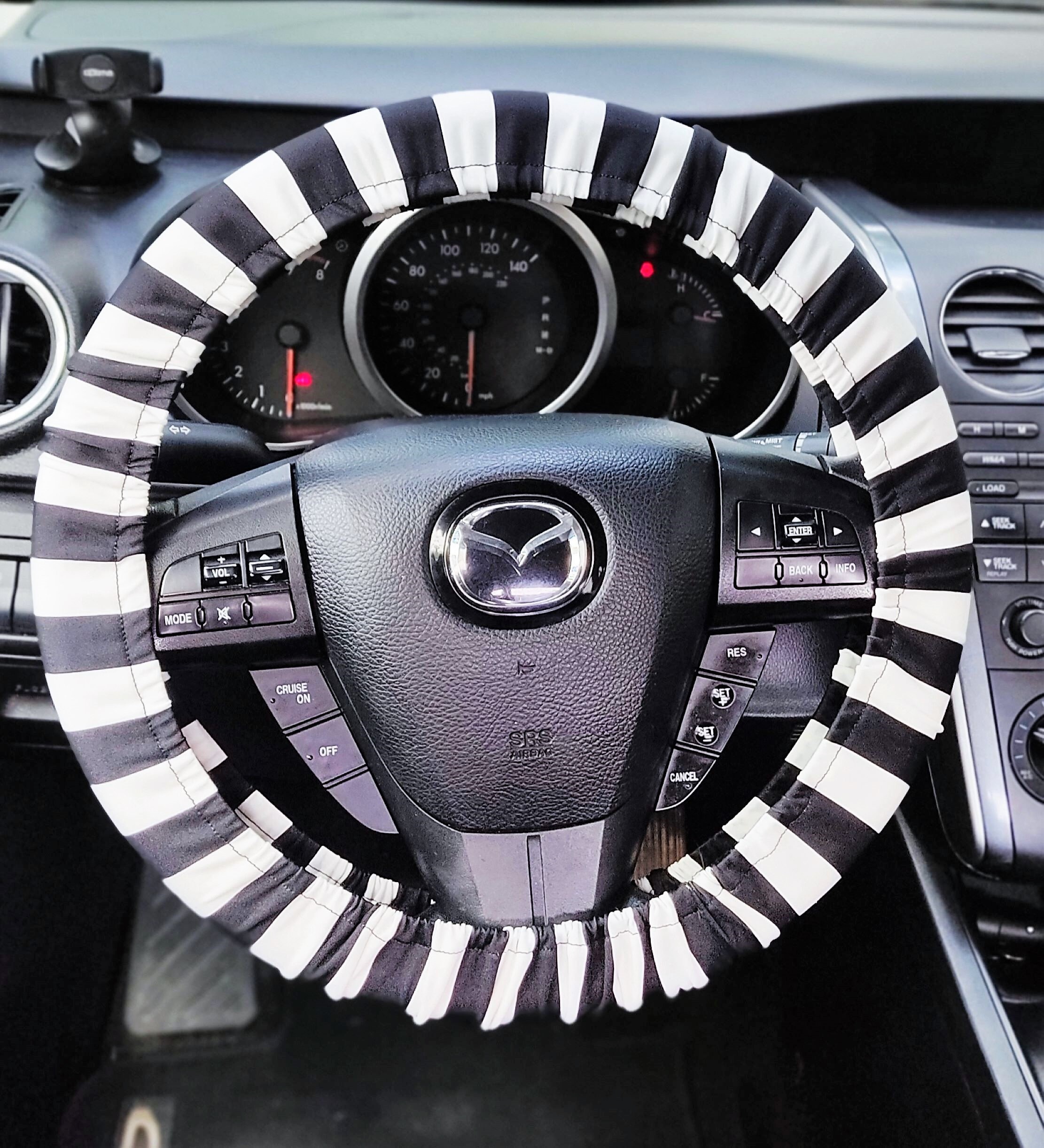 Striped Steering Wheel Cover. Black and White stripes Etsy