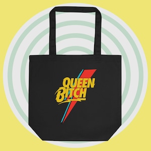 Borsa tote ecologica Bowie Queen B*tch in cotone organico