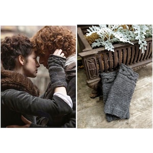 Outlander Inspired - Claire's Cabled Fingerless Gloves/Wrist Warmers