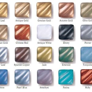 Amaco Rub’n buff rub’nbuff rub ‘n buff tubes of wax paint used for antiquing, gilding, arts and crafts and DIY projects at home. Metallic paint in Grecian gold, pewter, Ebony, autumn gold, gold leaf, European gold, Spanish copper, antique gold