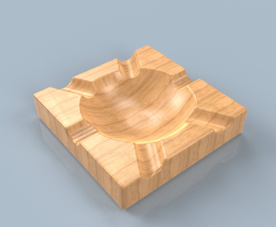 Ashtray 3D CAD Files Stl Step CNC Cut Files 3D Printing Ashtray