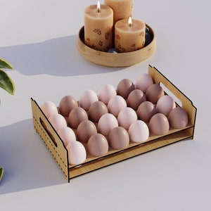Egg Holder V2 24 Eggs - Laser cut files - CNC Files for Wood (svg, dxf, pdf, eps, ai)