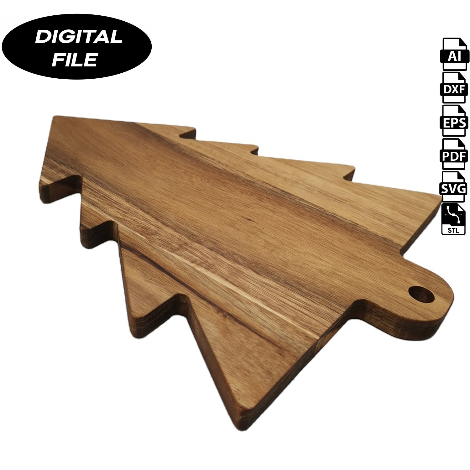 Fish Cutting Board - CNC files for Wood (svg, dxf, eps, pdf, ai, stl)