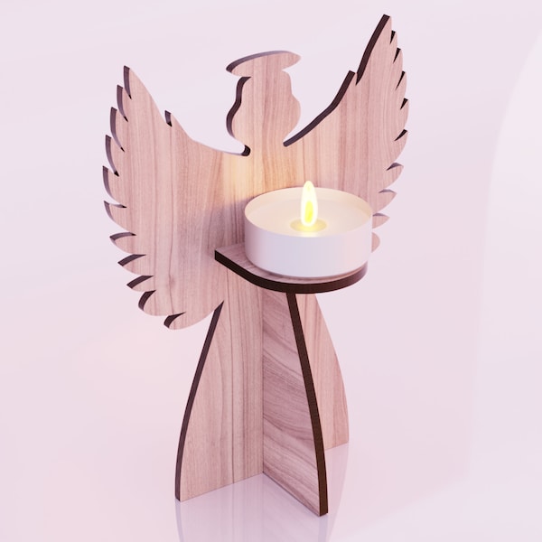 Angle Candle Holder - CNC Files for Wood (svg, dxf, pdf, eps, ai)
