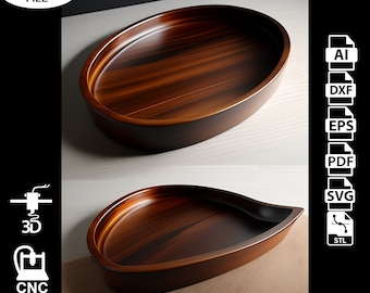 Double Serving Trays CNC Files for Wood (svg, dxf, pdf, eps, ai, stl)