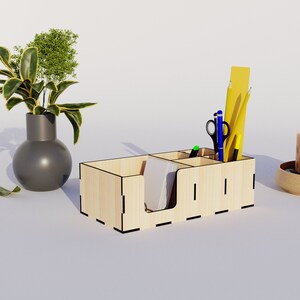 Desk Organizer V1 - Laser cut files - CNC Files for Wood (svg, dxf, pdf, eps, ai)