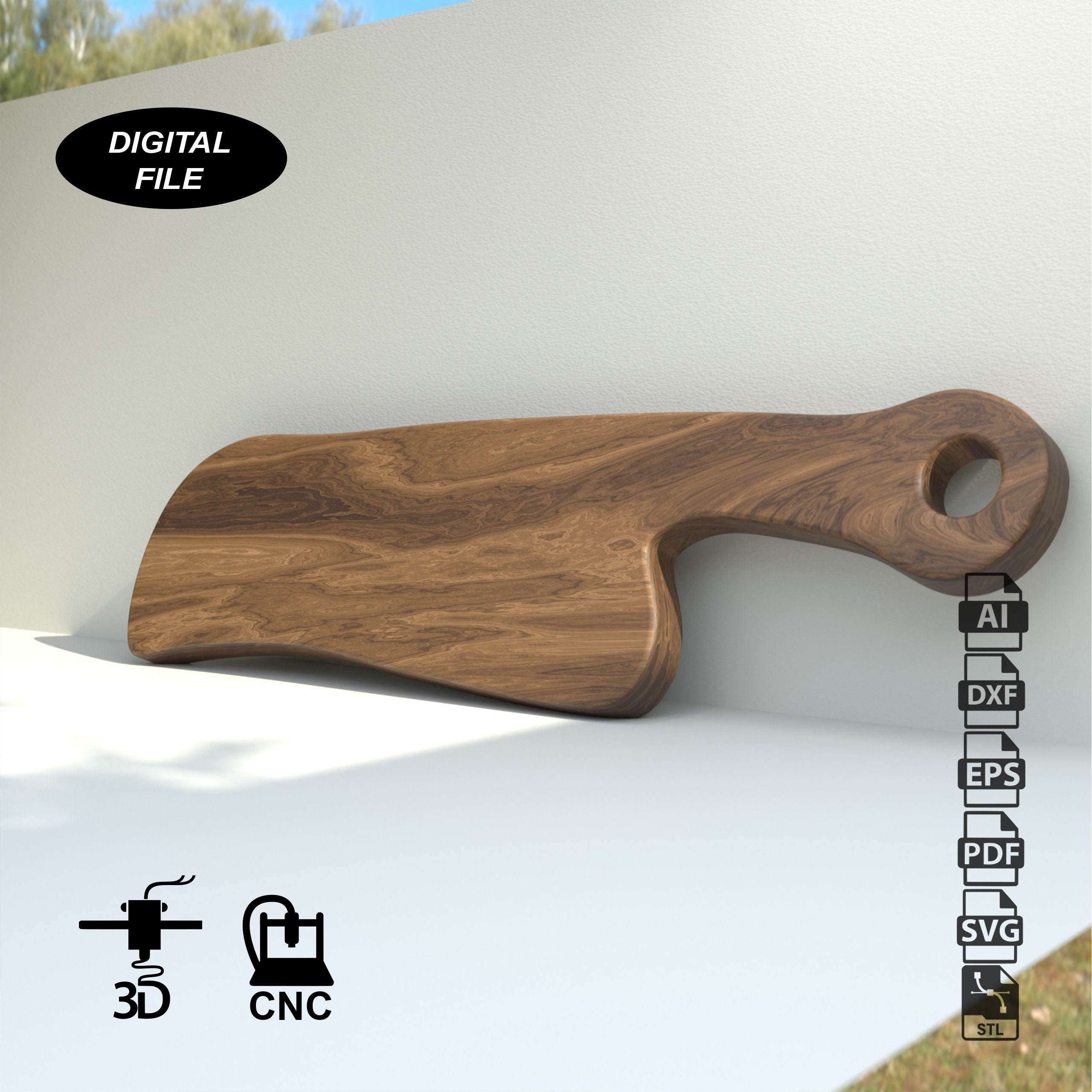 Cutting Board CNC Files for Wood (svg, Dxf, Pdf, Eps, Ai, Stl) - Etsy