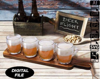 Beer Servig Plate CNC Files for Wood (svg, dxf, pdf, eps, ai, stl)