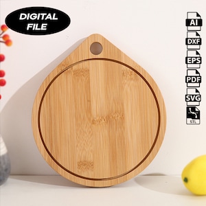Cutting Board  CNC Files for Wood (svg, dxf, pdf, eps, ai, stl)