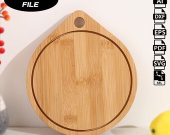 Cutting Board  CNC Files for Wood (svg, dxf, pdf, eps, ai, stl)