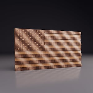 US Wavy Flag - CNC Files for Wood 3D Printing (stl)