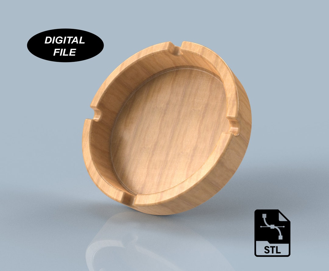 Ashtray 3D CAD Files Stl Step CNC Cut Files 3D Printing Ashtray