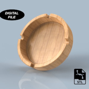 Ashtray 3D CAD Files | stl step | CNC Cut Files | 3D Printing | Ashtray | Woodworking Plan