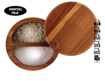 Wooden Spices Box V2 - CNC Files for Wood (svg, dxf, pdf, eps, ai, stl)