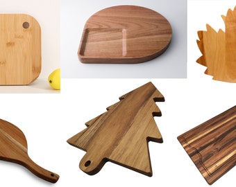 6 Cutting Boards Pack CNC Files for Wood (svg, dxf, pdf, eps, ai, stl)