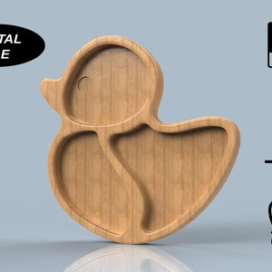 Duck Tray 3D CAD Files | stl | CNC Cut Files | 3D Printing | Ashtray | Woodworking Plan