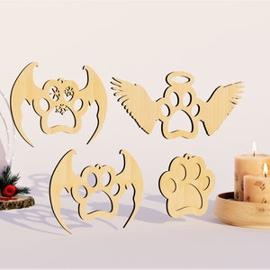 Dog Paw SVG, Snowflake Svg, Christmas Decor, Laser Cut File, Glowforge files, Christmas Bauble SVG