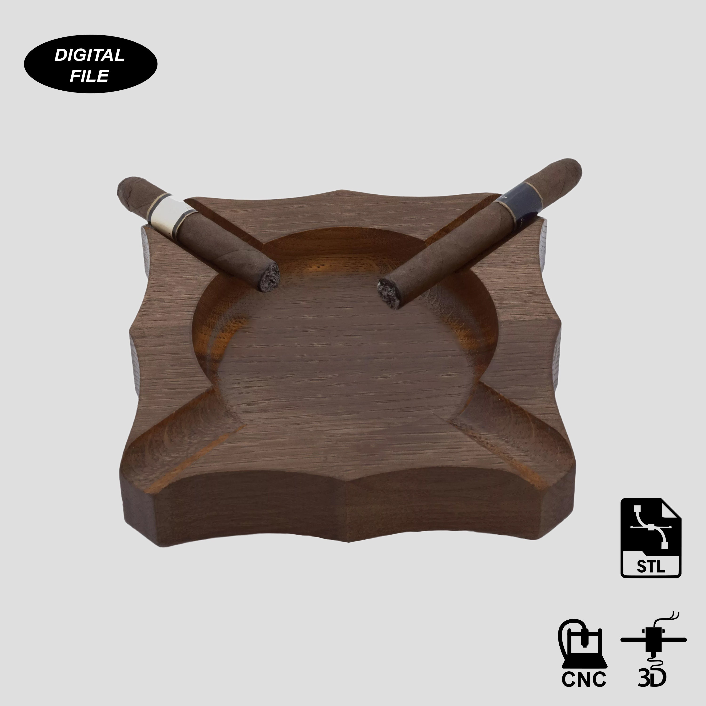 Ashtray V2 CNC Files for Wood stl Etsy