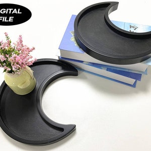Moon Jewelry Tray  CNC Files for Wood (svg, dxf, pdf, eps, ai, stl)