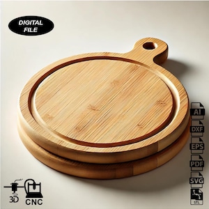 Serving Plate Food Tray CNC Files for Wood (svg, dxf, pdf, eps, ai, stl)