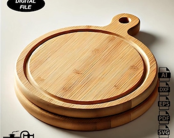 Serving Plate Food Tray CNC Files for Wood (svg, dxf, pdf, eps, ai, stl)