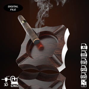 Asbak V2 - CNC-bestanden voor hout (stl)