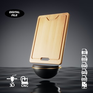 Cutting Board - CNC Files for Wood (svg, dxf, pdf, eps, ai, stl)