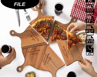 Pizza Serving Tray CNC Files for Wood (svg, dxf, pdf, eps, ai, stl)