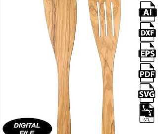 French Spatulas SVG file, ai,pdf,dxf, eps laser cutting, cnc vector files