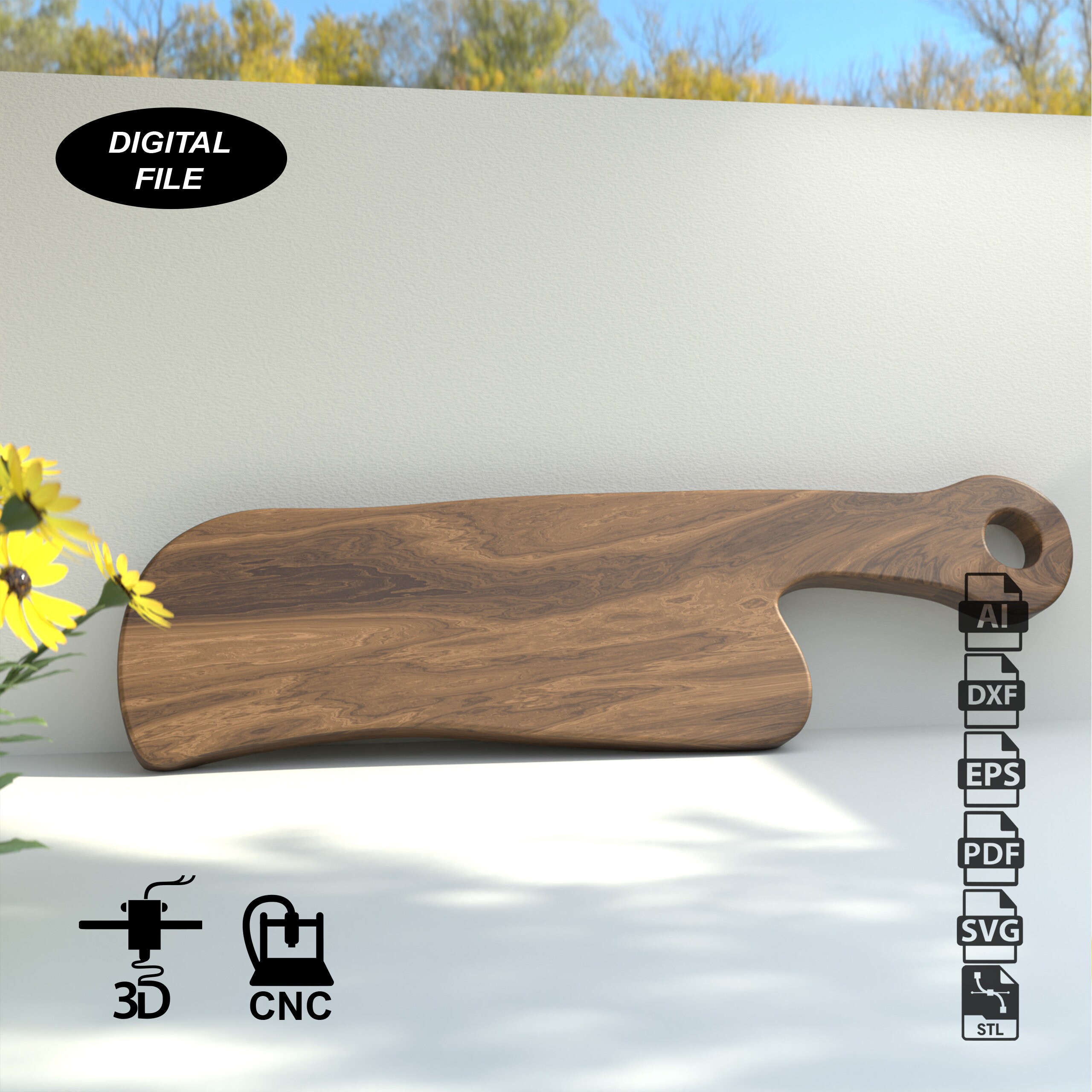 Cutting Board CNC Files for Wood (svg, Dxf, Pdf, Eps, Ai, Stl) - Etsy