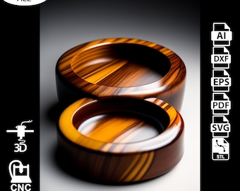 Double Ashtray Wiskey Tray CNC Files for Wood (svg, dxf, pdf, eps, ai, stl)
