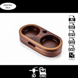 Cigar Ashtray Wiskey Tray CNC Files for Wood (svg, dxf, pdf, eps, ai, stl)