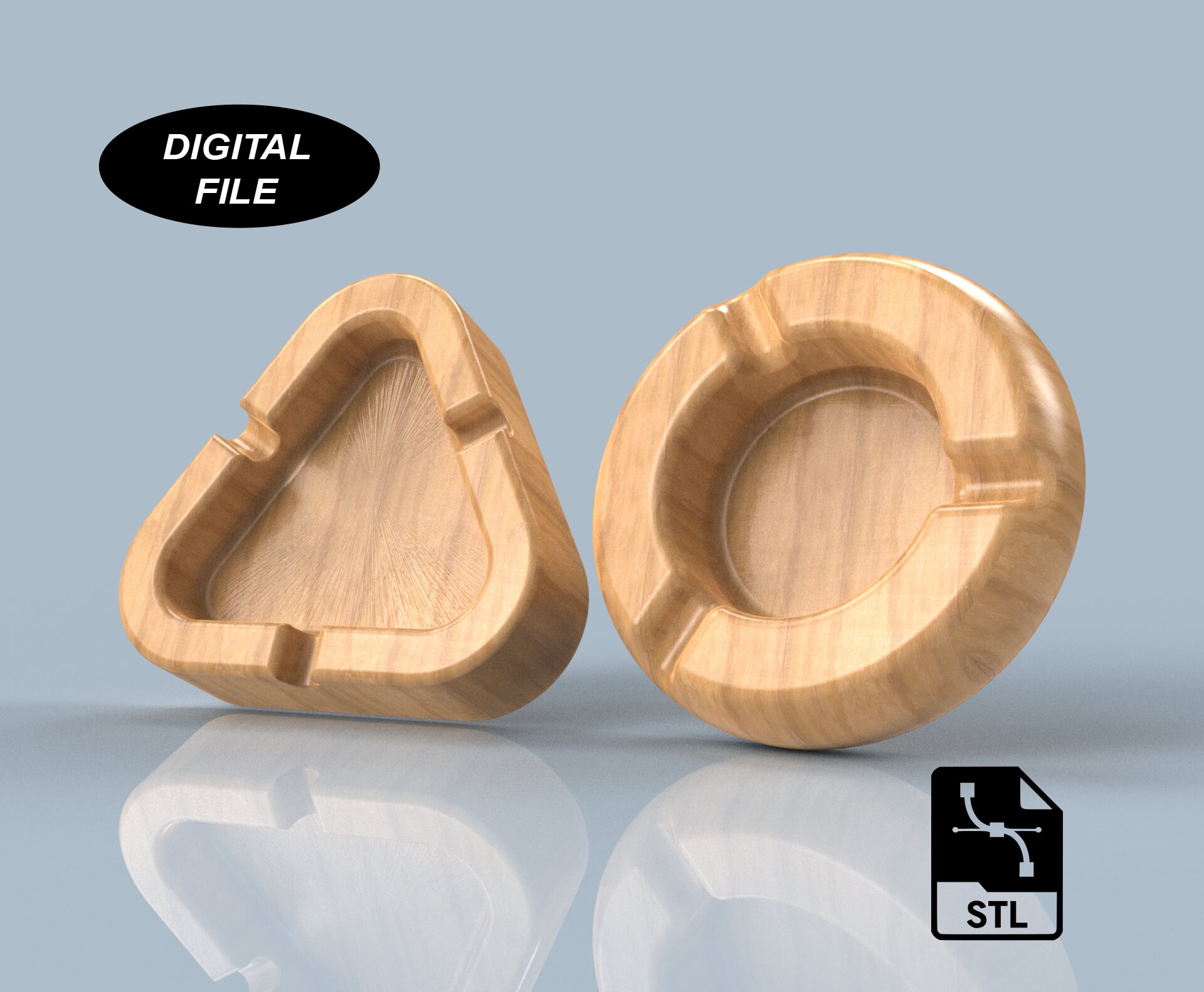 Ashtray 3D CAD Files Stl Step CNC Cut Files 3D Printing Ashtray ...