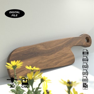 Cutting Board CNC Files for Wood (svg, dxf, pdf, eps, ai, stl)