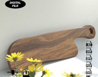 Cutting Board CNC Files for Wood (svg, dxf, pdf, eps, ai, stl)