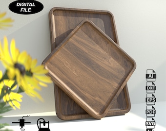Quad Trays - CNC Files for Wood (svg, dxf, pdf, eps, ai, stl)