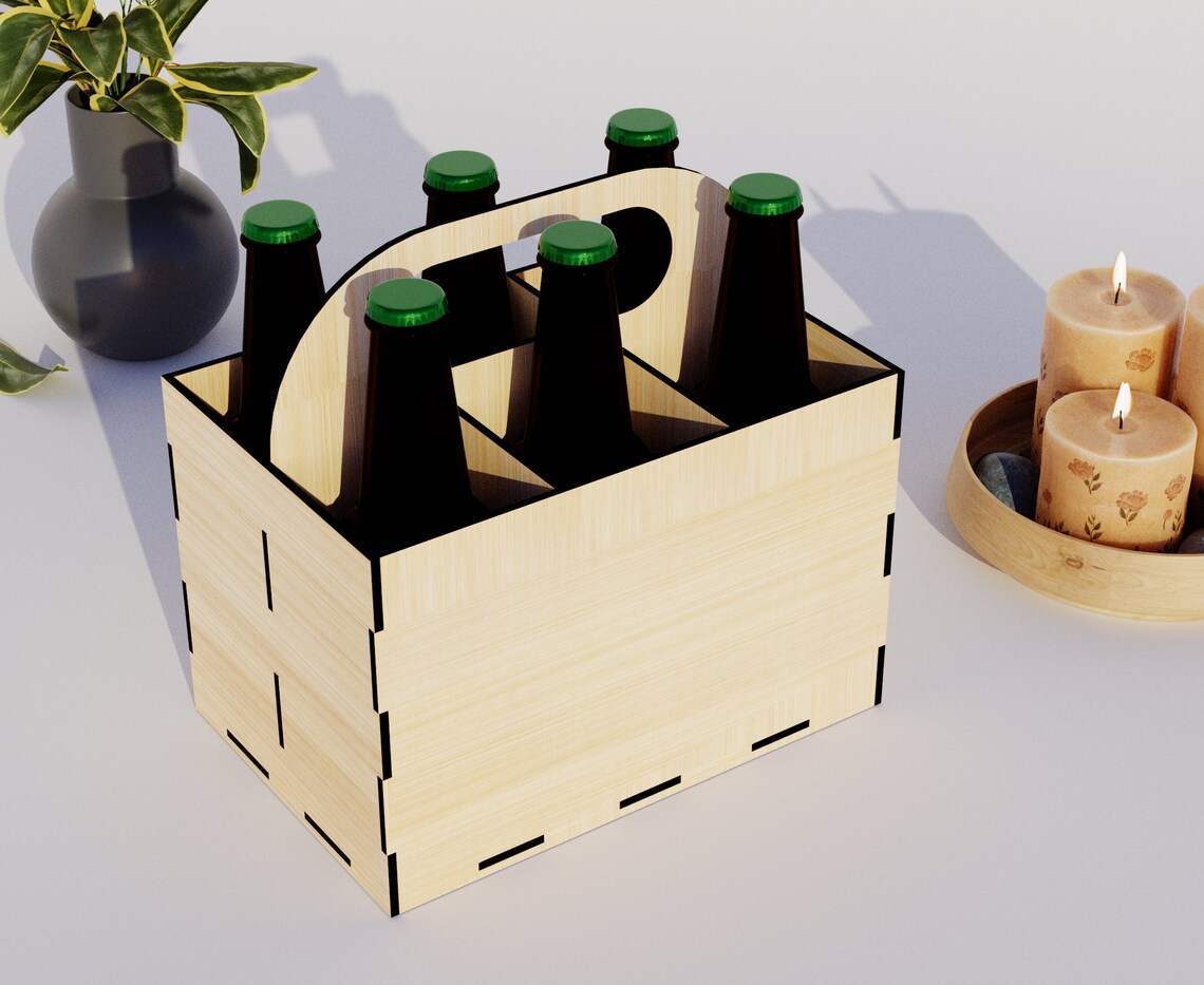 Beer Holder - Laser Cut Files - CNC Files for Wood (svg, Dxf, Pdf, Eps ...