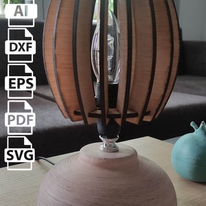 Wood Pendant Nihgt Light Chandelier Lamp lampshade plywood | (svg, dxf, pdf, eps, ai)
