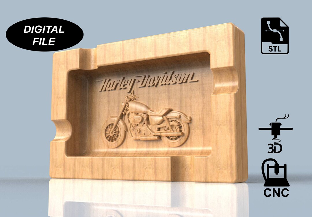 Harley Davidson Cigar Ashtray 3D CAD Files Stl Step CNC Etsy