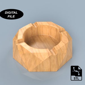Ashtray 3D CAD Files | stl step | CNC Cut Files | 3D Printing | Ashtray | Woodworking Plan