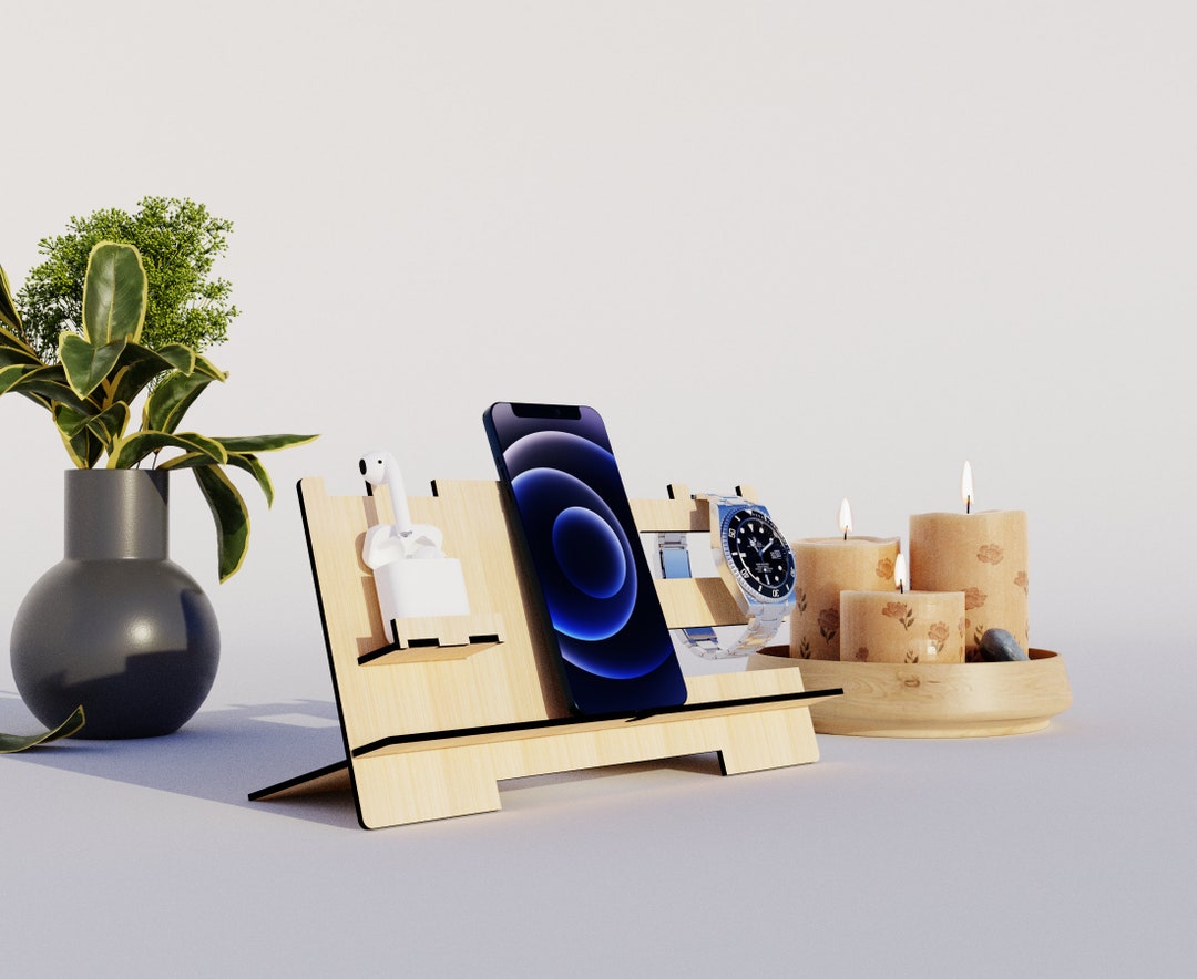 Phone Organizer V1 Laser Cut Files CNC Files for Wood svg, Dxf, Pdf