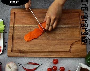 Cutting Board  CNC Files for Wood (svg, dxf, pdf, eps, ai, stl)