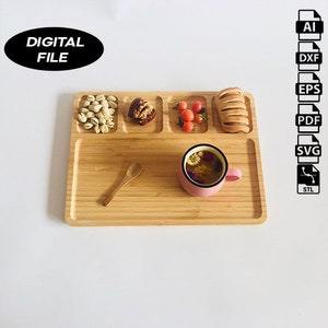 Quad Tray CNC Files for Wood (svg, dxf, pdf, eps, ai, stl)